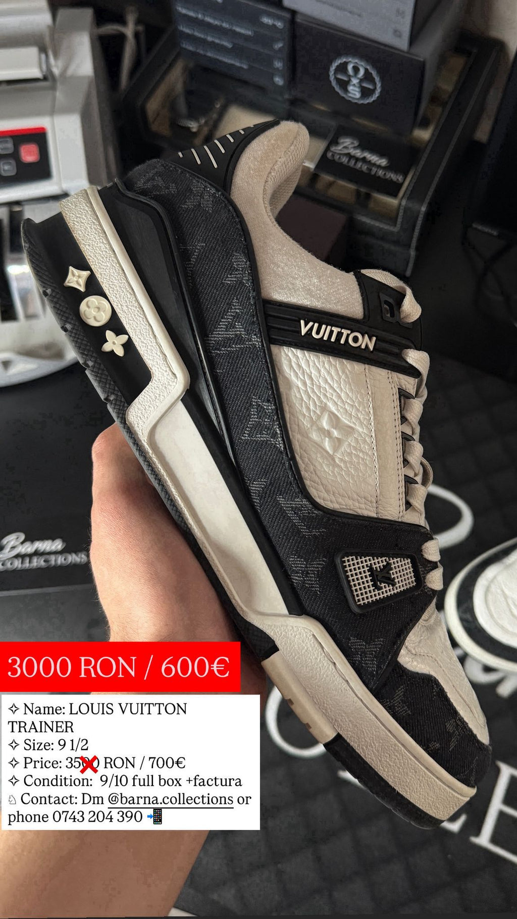 Louis Vuitton LV Trainer denim black